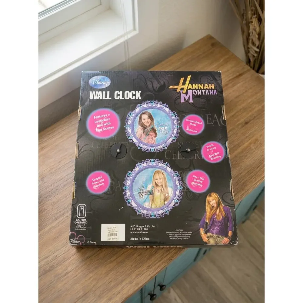 Vintage Disney Hannah Montana Round Celebrity Wall Clock 🎸 2000s Pop Culture